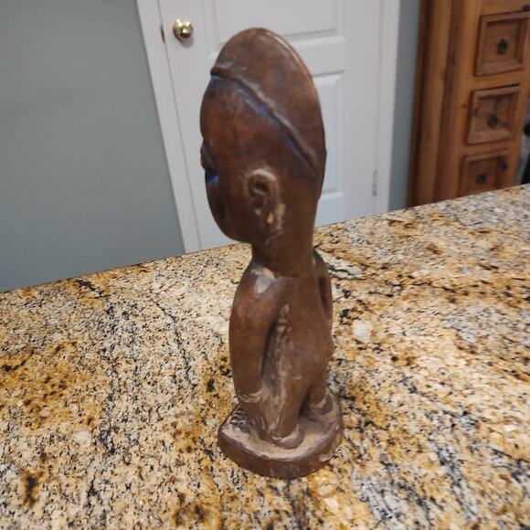 African Ibeji Yoruba Carved Wooden Figure Tribal Statue Sculpture 9" Tall Brown - Picture 6 of 11